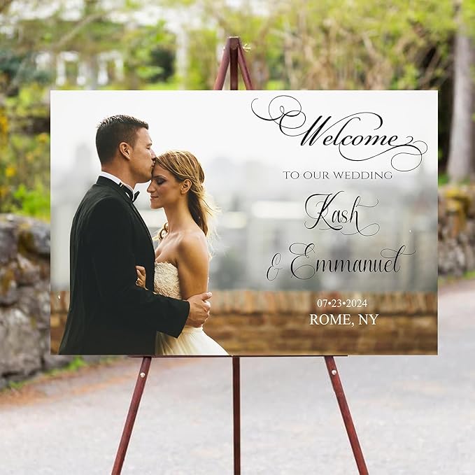 Generic Landscape Photo Wedding Sign, Editable Welcome To Our Wedding, 12x18, 18x27, 24x36 Inches, Plastic, 4mm