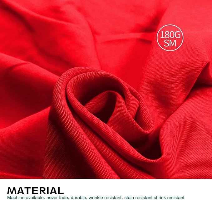 Surmente Red Tablecloth 90 x 132-inch Rectangular Polyester Table Cloth for Weddings, Banquets, or Restaurants