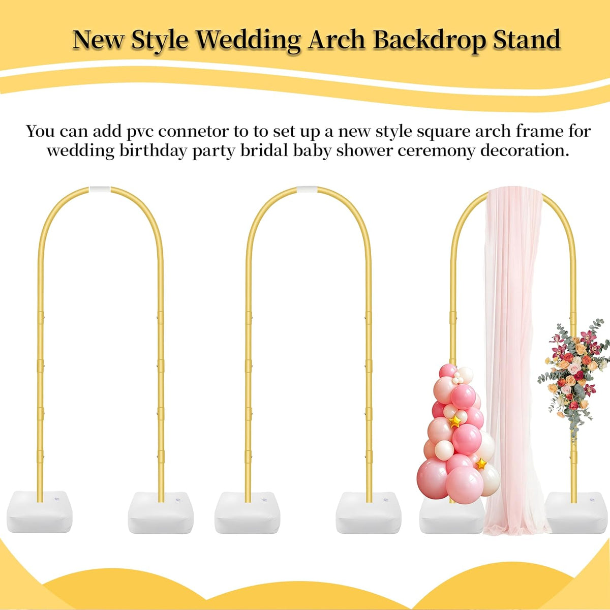 balloon arch kit,adjustable 8.2ft & 6ft half balloon, side view