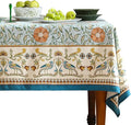 patdrea Designer French Linen Blue Tablecloth for Sqaure Table,Vintage Floral Table Cloth,Colorful Decoration Small Cover Kitchen Dining for Tea Party,Thanksgiving,Christmas,55"x55"-Wensel