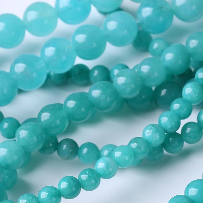 Blue Jade Stone Beads Gemstone Round Crystal Energy Jade Beads Stone Beads for Jewelry Making DIY Bracelet Necklace Jewelry Making 1 Strand 15.5inch 4MM