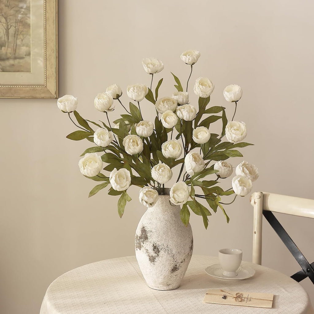 juxdp 6 pcs 27" artificial peony silk flower on a desk or shelf