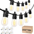 svater 200 ft outdoor string lights, patio lights, main product view