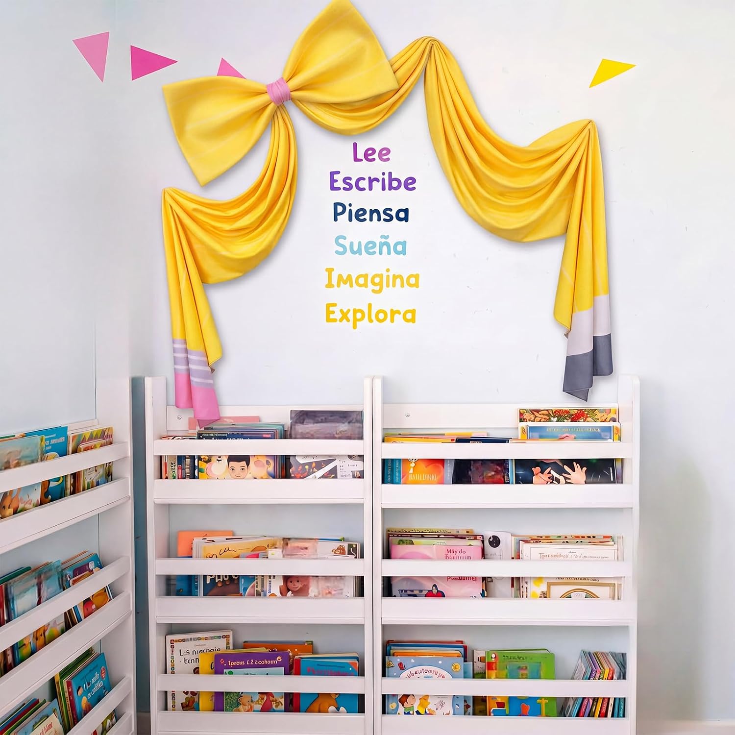 Back to School Classroom Decor Large Pencil Bow 42 x 24 Inches Giant Pencil Hanging Decor for Classroom Bulletin Board Art Teacher Blackboard Backdrop for First Day of School Supply