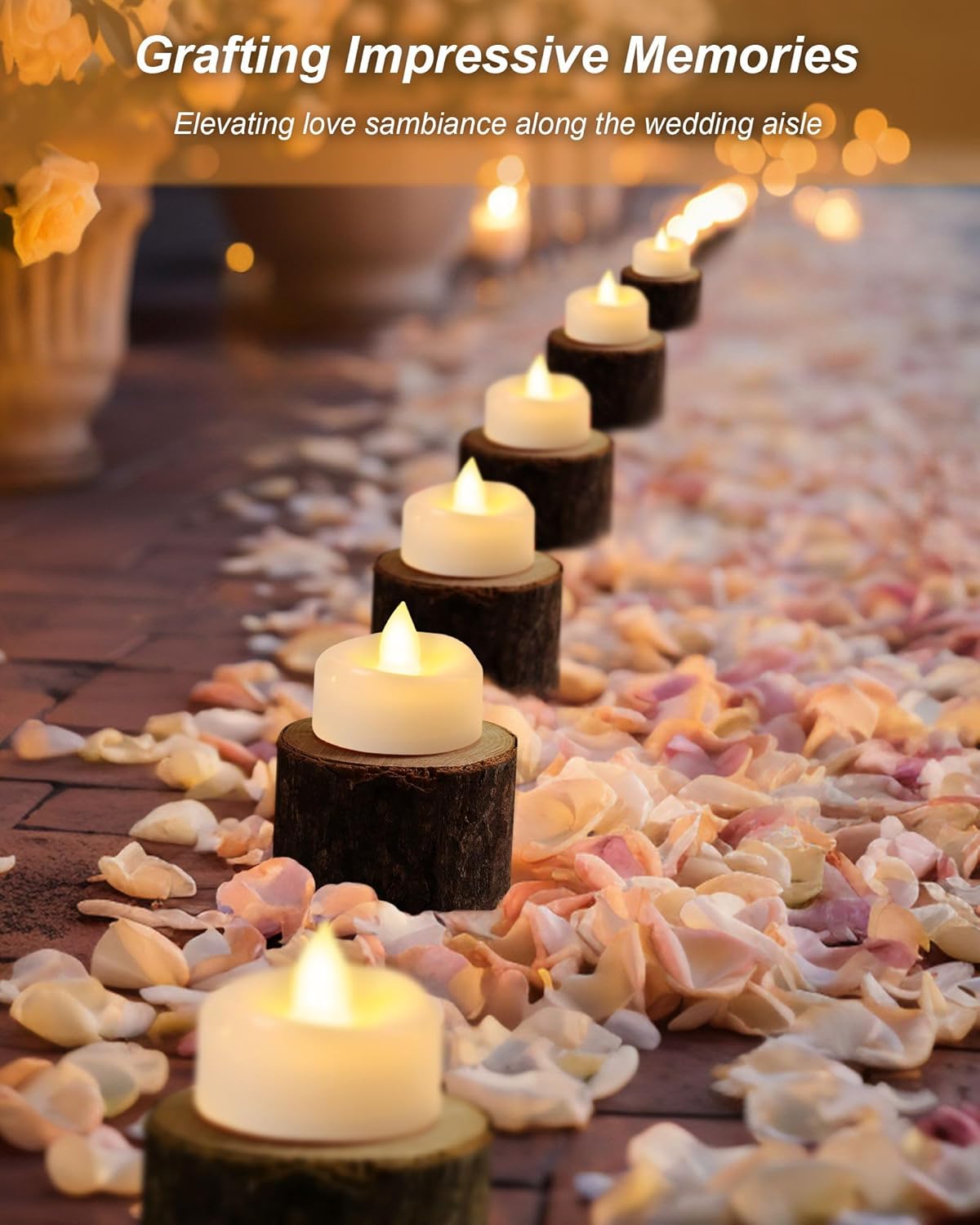 BEICHI Flameless Candles, 12/24/50/100/150 Pack Tea Lights Battery Operated, No Flickering Votive Candles LED Tea Lights for Halloween Christmas Wedding Home (24 Pack, Warm White)
