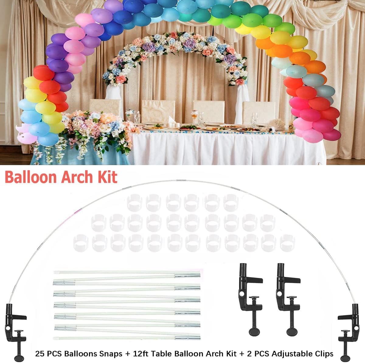 balloon arch kit and balloon pump electric, 12ft, side view