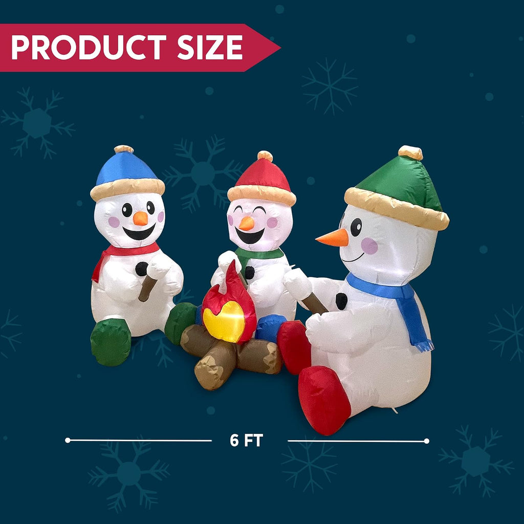 joiedomi 6 ft long christmas inflatable snowman with on a desk or shelf