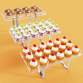 3 Pieces Cupcake Stand Holder, Clear Acrylic Dessert Table Display Set with Iron Support Legs for Birthday Candy Bar Décor Weddings, Parties Events