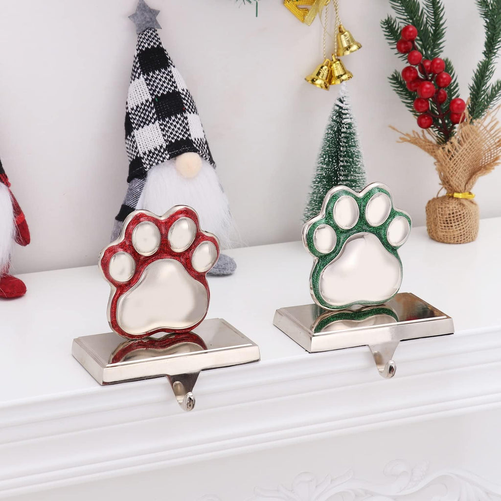 2set dog paw print stocking holder xmas stocking, side view