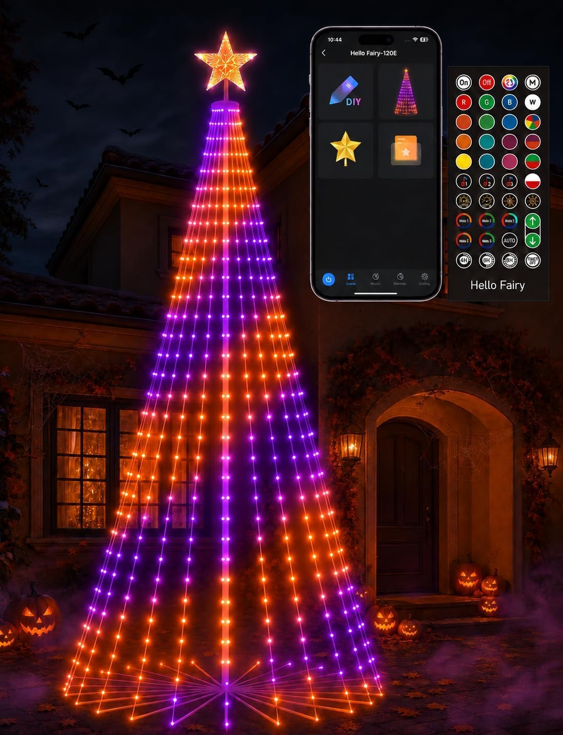 popotan halloween outdoor christmas tree, 7ft 295 led, main product view