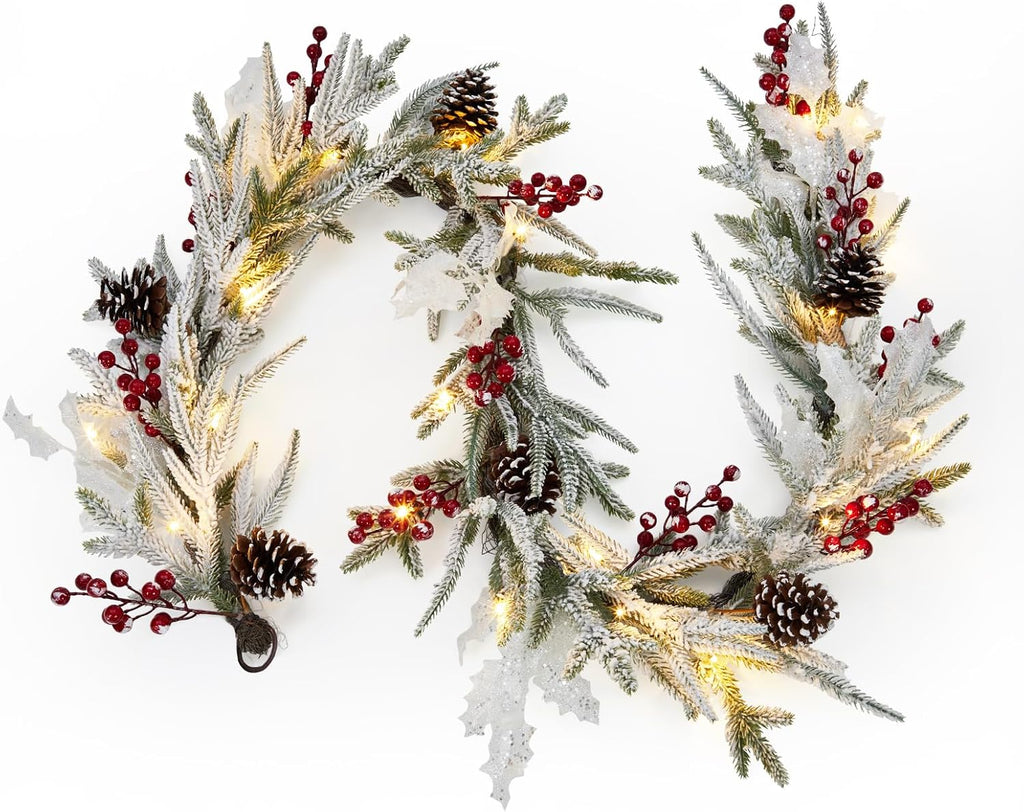 6 ft pre-lit christmas garland with 20 led, main product view