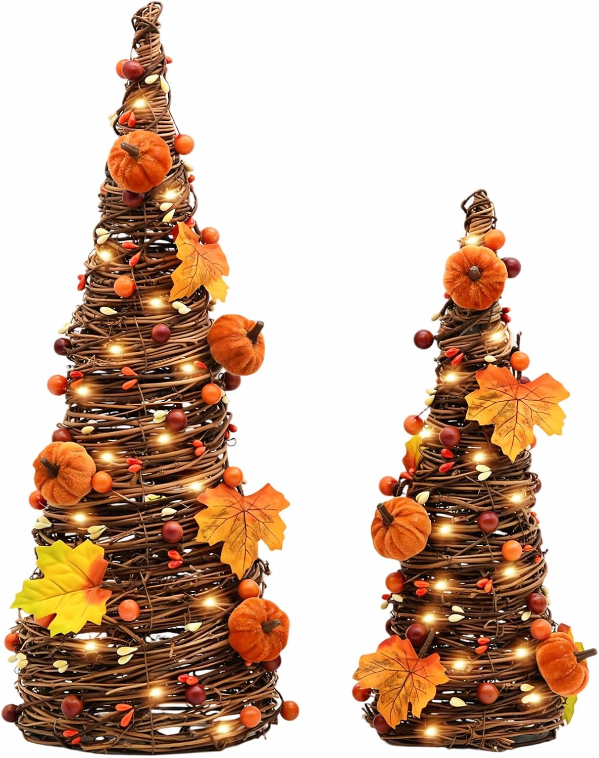 lighted fall table tree decor, farmhouse pumpkin fall, main product view
