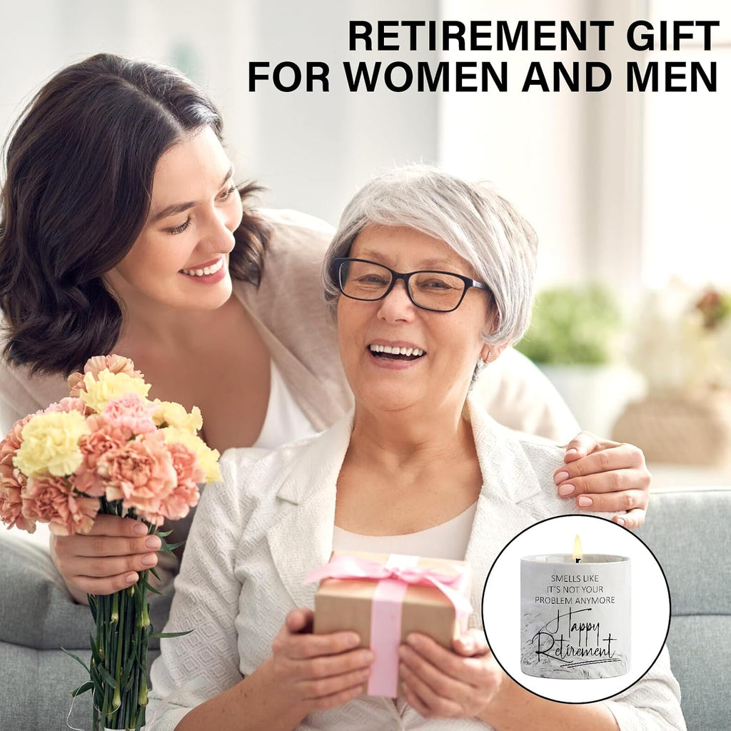 FreeJac Retirement Gifts for Women Men 2026 Retirement Candle for Coworker Boss Funny Farewell Retired Gift for Friend Teacher Nurse Goodbye Gifts for Woman Lavender Candle