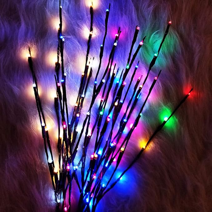 Led Branch Light Battery Operated Lighted Branches Vase Filler Willow Twig Lighted Branch 30 Inch 20 LED for Christmas Home Party Decoration Indoor Outdoor Use Pack of 2 Pink