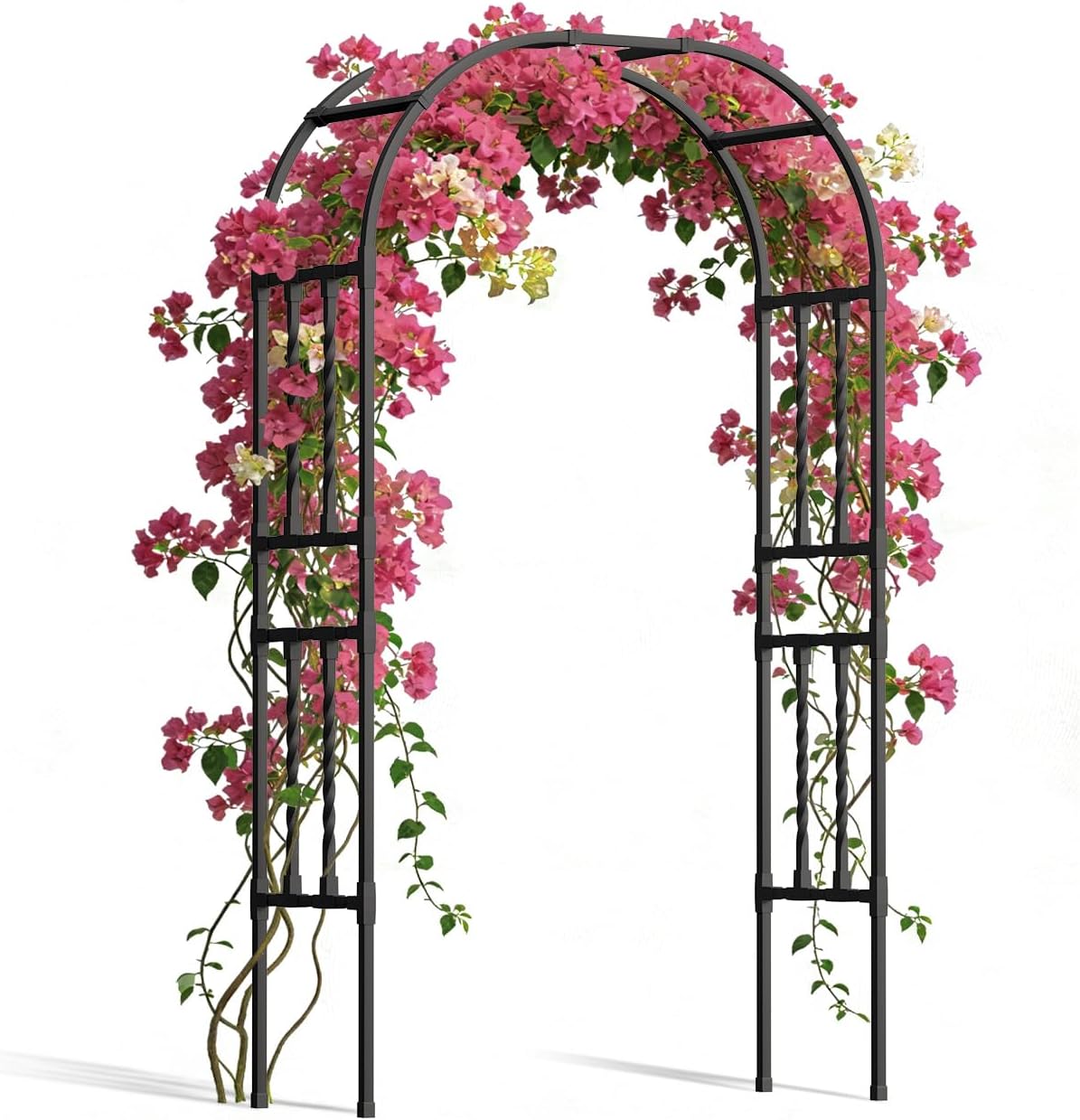 Square Tube Metal Garden Arch Trellis for Climbing Plants,4.9x7.9FT