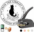 Book Embosser Personalized - Embosser Stamp Custom for Book, Cards, Paper, Napkins, Perfect for Book Lovers, Personal Library and Wedding, A Thoughtful Gift for Any Occasion - Cat