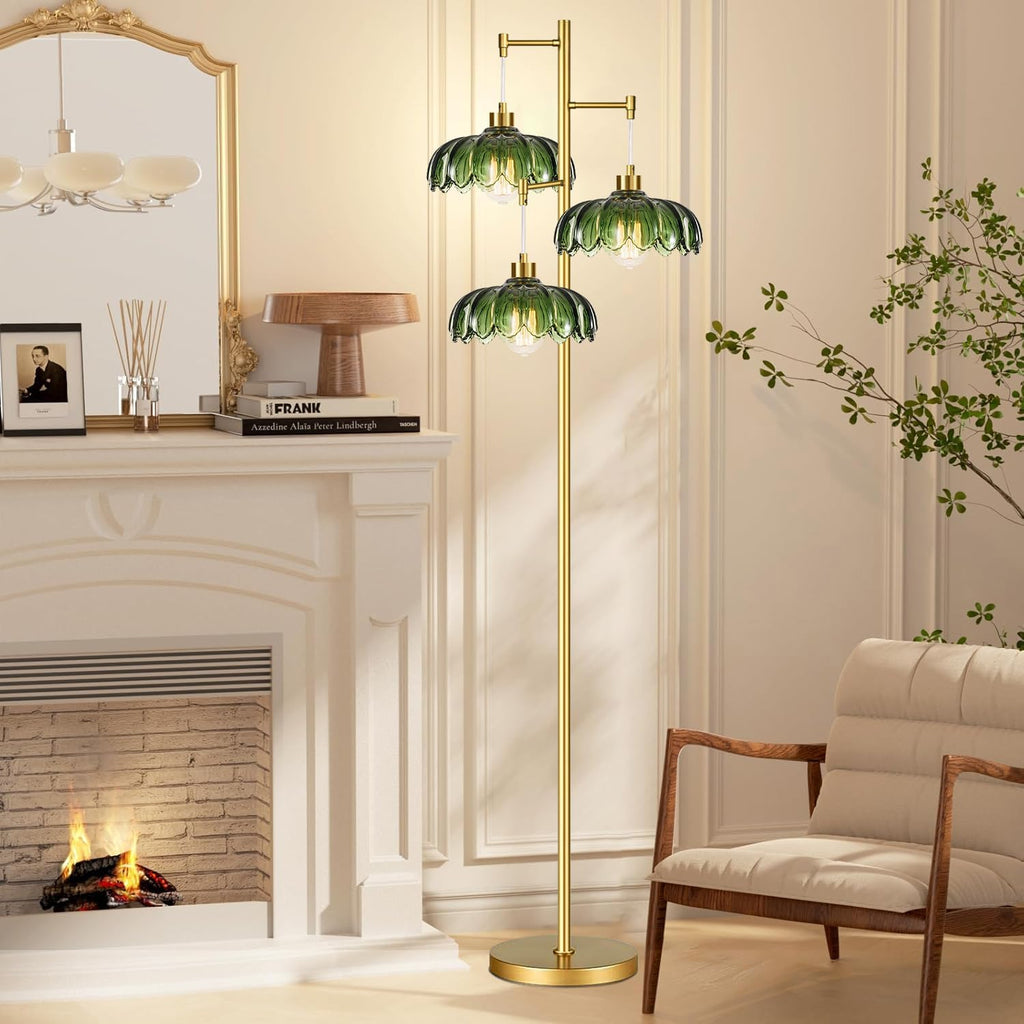 illmtw glass gold floor lamp for living room,bedroom,mid, package contents