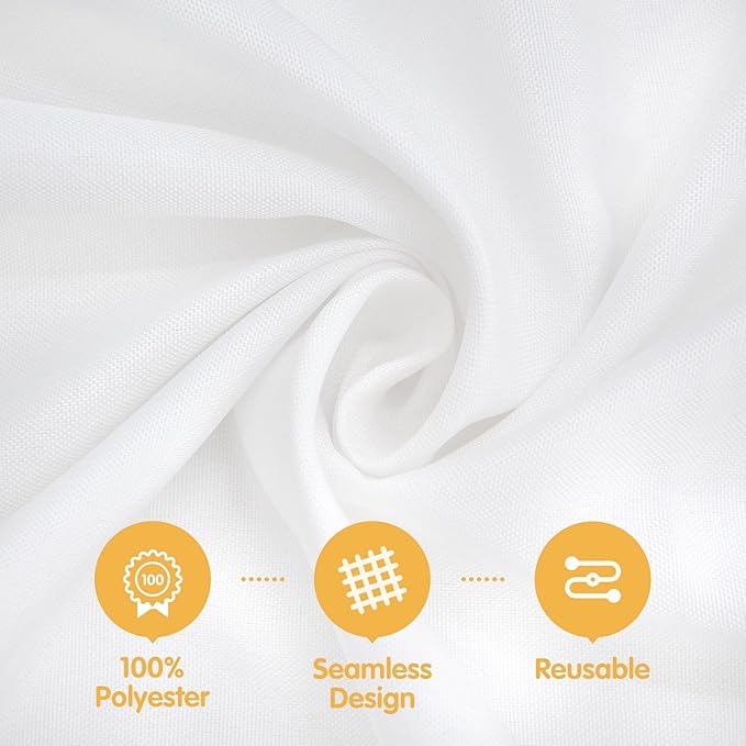 BRILLMAX 8 Pack White Tablecloths 70 x 120 Inch for 6ft or 8ft Rectangle Tables - Rectangular Bulk Linen Polyester Fabric Washable Cloth Cover for Wedding Reception Banquet Birthday Party