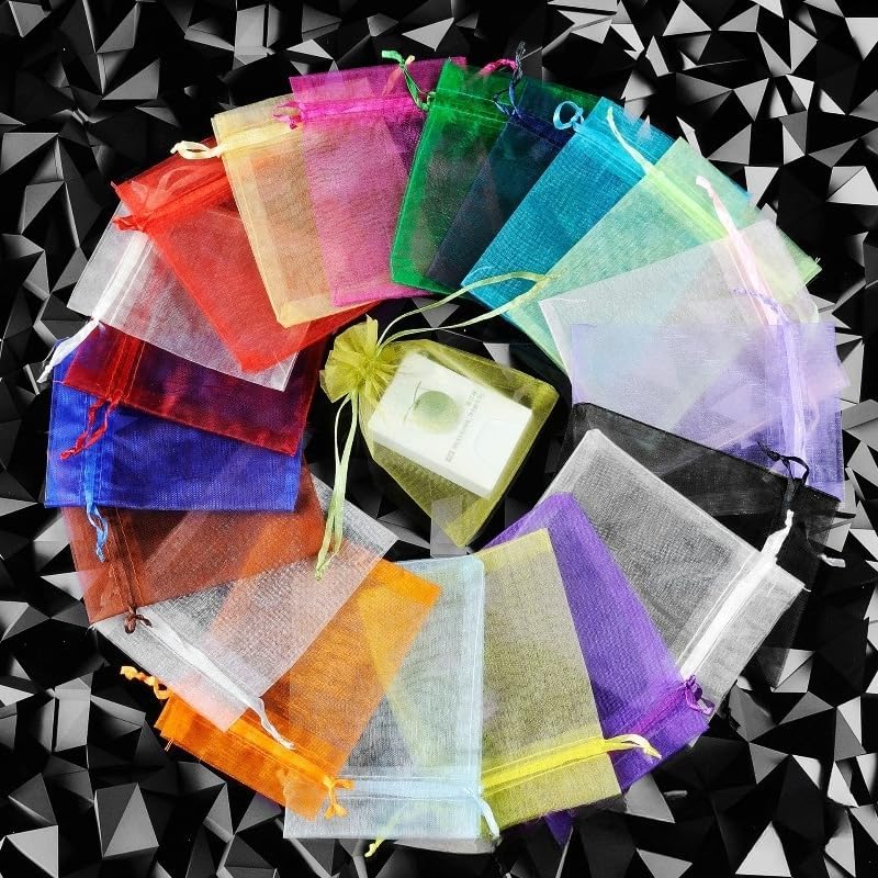 10pcs Organza Drawstring Storage Bag Cosmetic Gauze Bag (2.75"×3.54"), Jewelry Bag, Wedding and Birthday Party Gift Decoration Bag