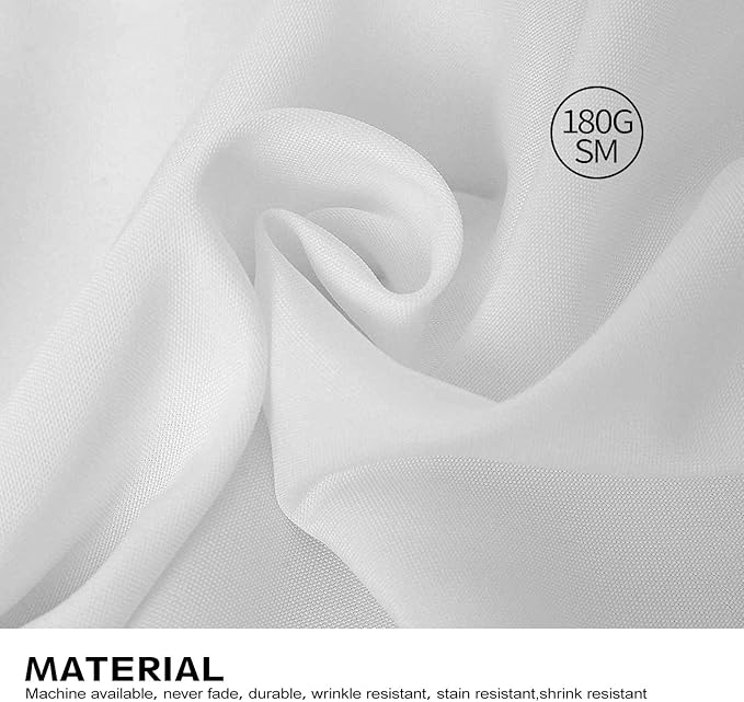 Surmente 2 Pack White Rectangle Tablecloth 90 x 132-inch Rectangular Polyester Table Cloth for Weddings, Banquets, or Restaurants