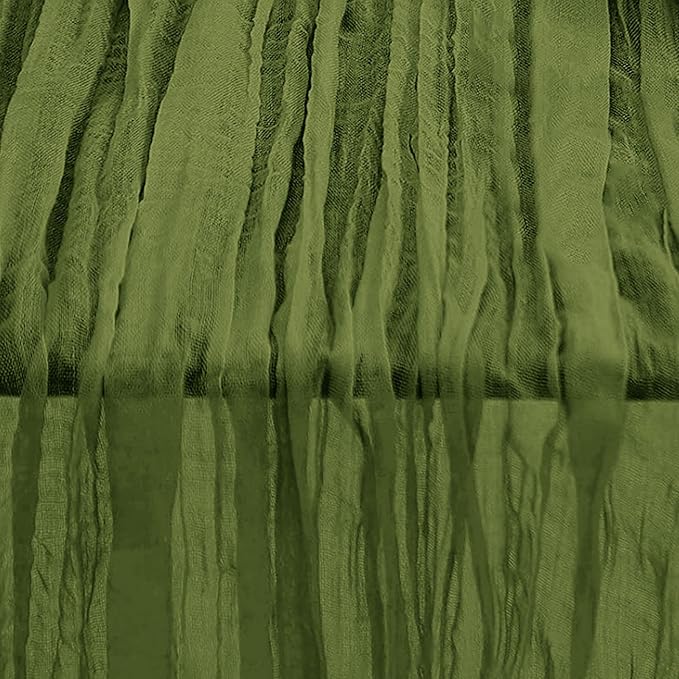 1 Pack Olive Green Cheesecloth Table Runner 35x120 Inch 10Ft Rustic Gauze Cheese Cloth Table Runner Sheer Cheesecloth Table Runners for Wedding Party Bridal Shower Decoration