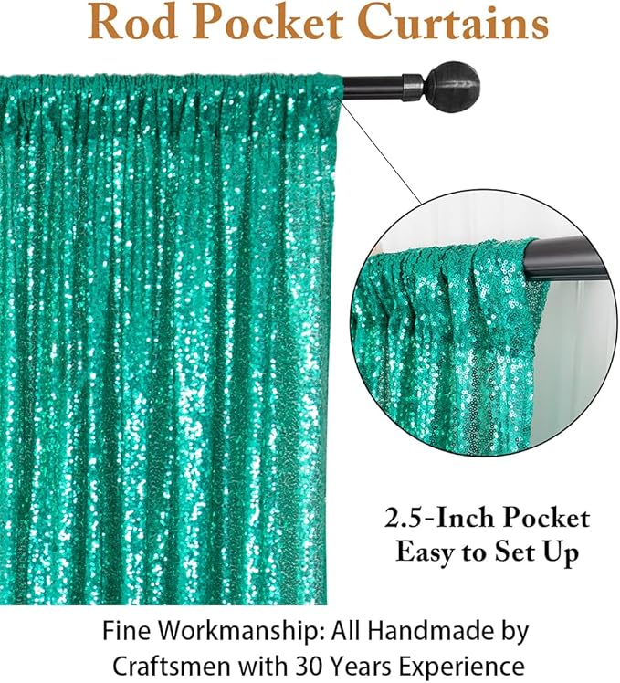 ShinyBeauty Sequin Backdrop 7FTx7FT Green Sequins Fabric Drapes Sparkle Backdrops for Photoshoot Glitter Curtain Birthday Party Christmas Shimmer Background