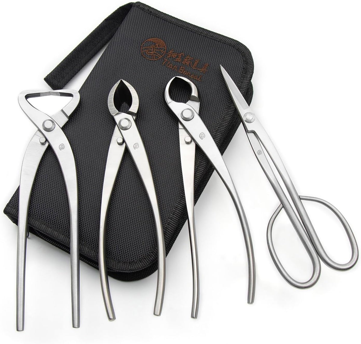 4-PCS Bonsai Tool Set Including Concave Cutter Straight Edge Cutter Trunk Spl...