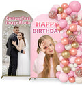Custom Arch Cover - Personalized Arch Backdrop Covers with Photo Text for Baby Shower Wedding Holiday Birthday Graduation Party 4~7.2 FT (Arch)