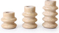 Vixdonos Natural Stone Candle Holder Set of 3 Taper Candle Candlestick Mantle Candle Stand for Home Decor,Wedding,Party and Table Centerpieces(White)