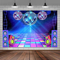 Dance Party Backdrop Retro 80s 90s Theme Stage Dance Ball Music Birthday Party Decoration DJ Photography Background 10 x 8 ft for Baby Shower Picture Photo Shoot Polyester Fabric, Red