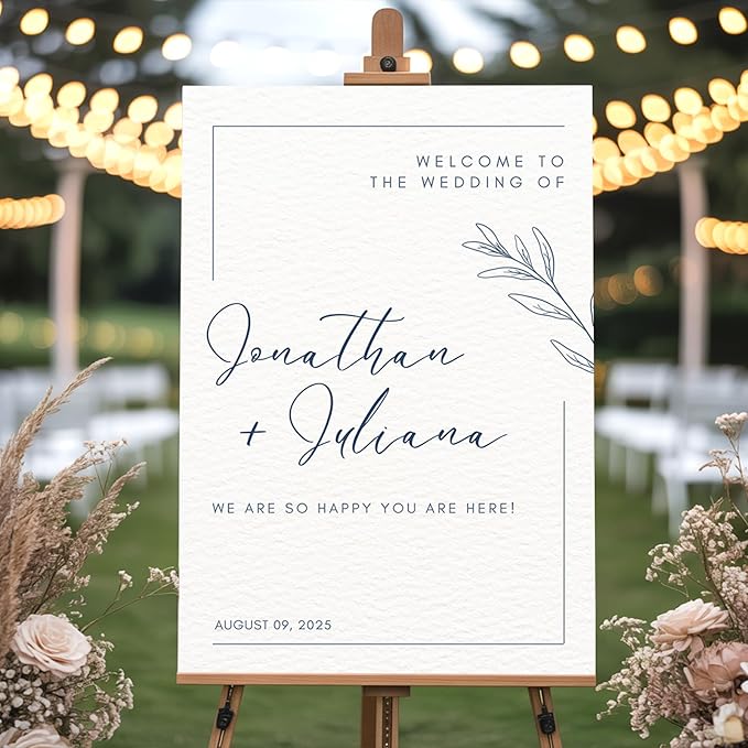Custom Wedding Welcome Sign for Bridal Party, Engagement, Personalized Welcome to our Weddings Poster, Canvas, Wooden, Unique Reception Signs for Bride & Groom, Celebration Decor