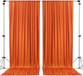 AK TRADING CO. 10 feet x 8 feet Polyester Backdrop Drapes Curtains Panels with Rod Pockets - Wedding Ceremony Party Home Window Decorations - Orange (DRAPE5X8-ORANGE) (Pack of 2)