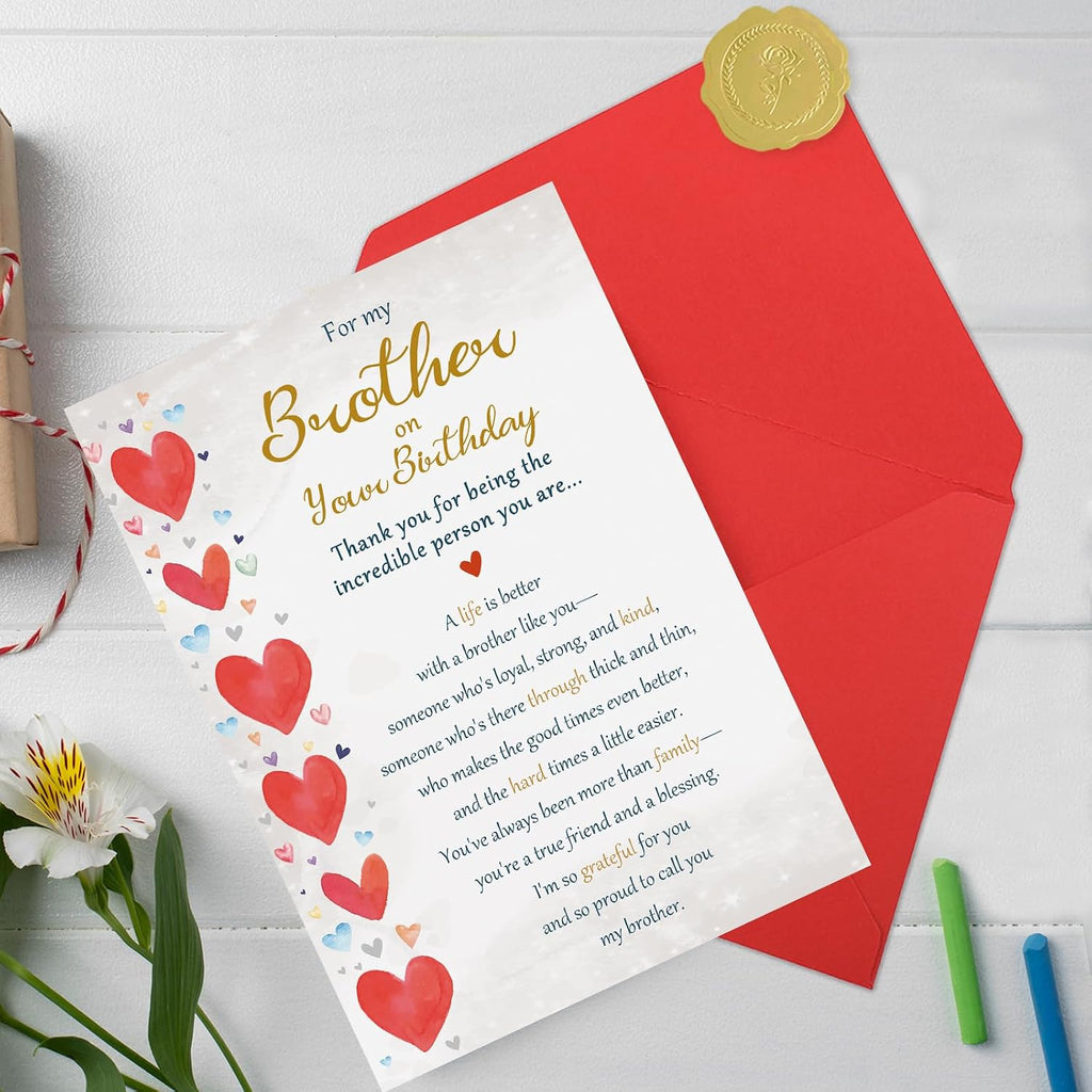 Brother Birthday Card, Happy Birthday Cards for Brother from Sister, Best Birthday Gifts Idea for Bro