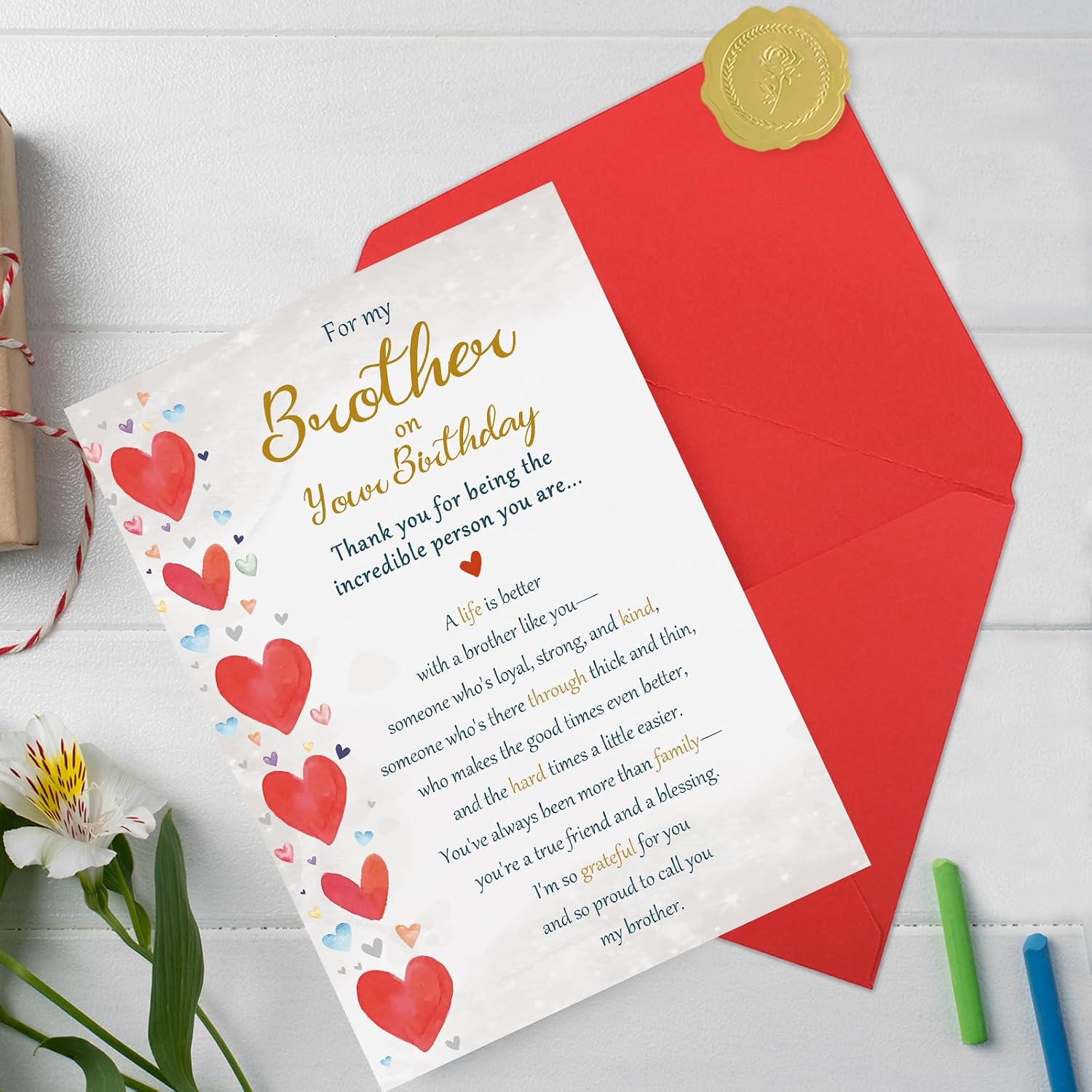 Brother Birthday Card, Happy Birthday Cards for Brother from Sister, Best Birthday Gifts Idea for Bro
