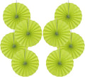 BARTHEW Green Graduation Party Decor, Tropical Party Decorations, 12in Hanging Paper Fans 30 Color DIY Set (Clear Green)