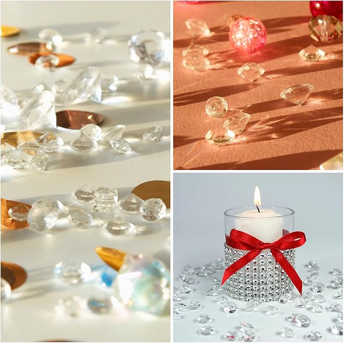 PATIKIL 4000 Pcs Wedding Table Scatter Confetti Crystals 6mm Acrylic Diamonds Vase Fillers Gems for Table Centerpiece Decorations Party Vase Beads, Blue