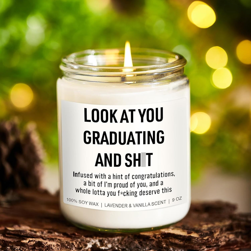 Younift Funny Grad Candle, 2026 Graduation Gifts for Her, Him - College, High School, Masters Degree, Phd, Law School, Nursing & Nurse Graduation Gifts for Women, Men - 9 oz