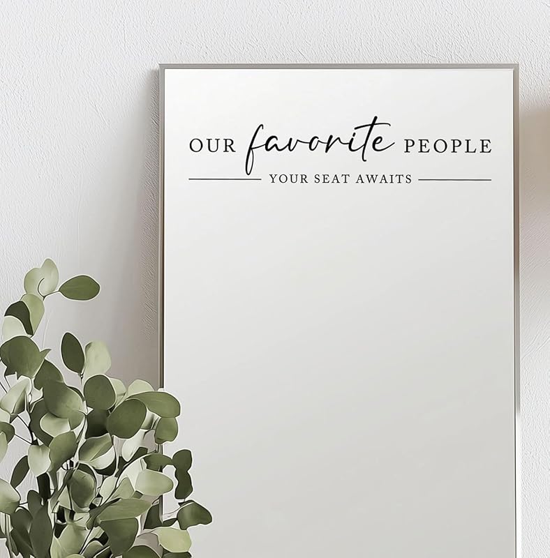 Our Favorite People Vinyl Decal, Find Your Seat Vinyl Decal, Wedding Sign Decal, Seating Chart Sticker, Our Favorite People Sticker, Wedding Removable Adhesive (Black, Wide 17")