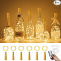 PChero USB Rechargeable Wine Bottle Lights with Cork & Remote Timer, 6 Pack 20 LED 6.6 ft Fairy String Lights for DIY Party Wedding Christmas Halloween Festival Bar Decoration