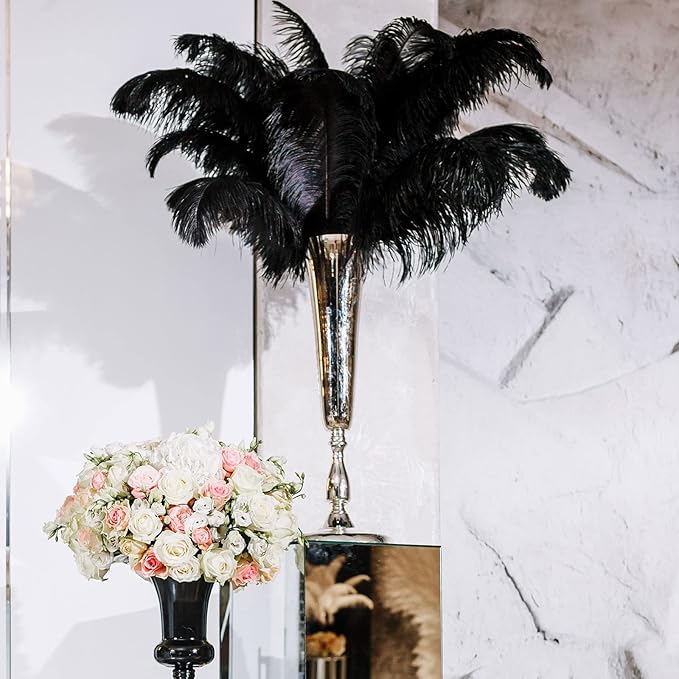 80 Pcs Large Natural Ostrich Feathers Plumes 14-16 Inch Bulk for DIY Crafts Wedding Party Centerpiece Vase