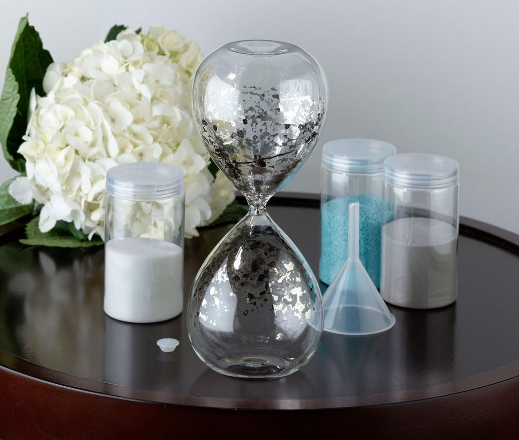 Lillian Rose Unity Sand Hour Glass, 8" x 3.25", Clear