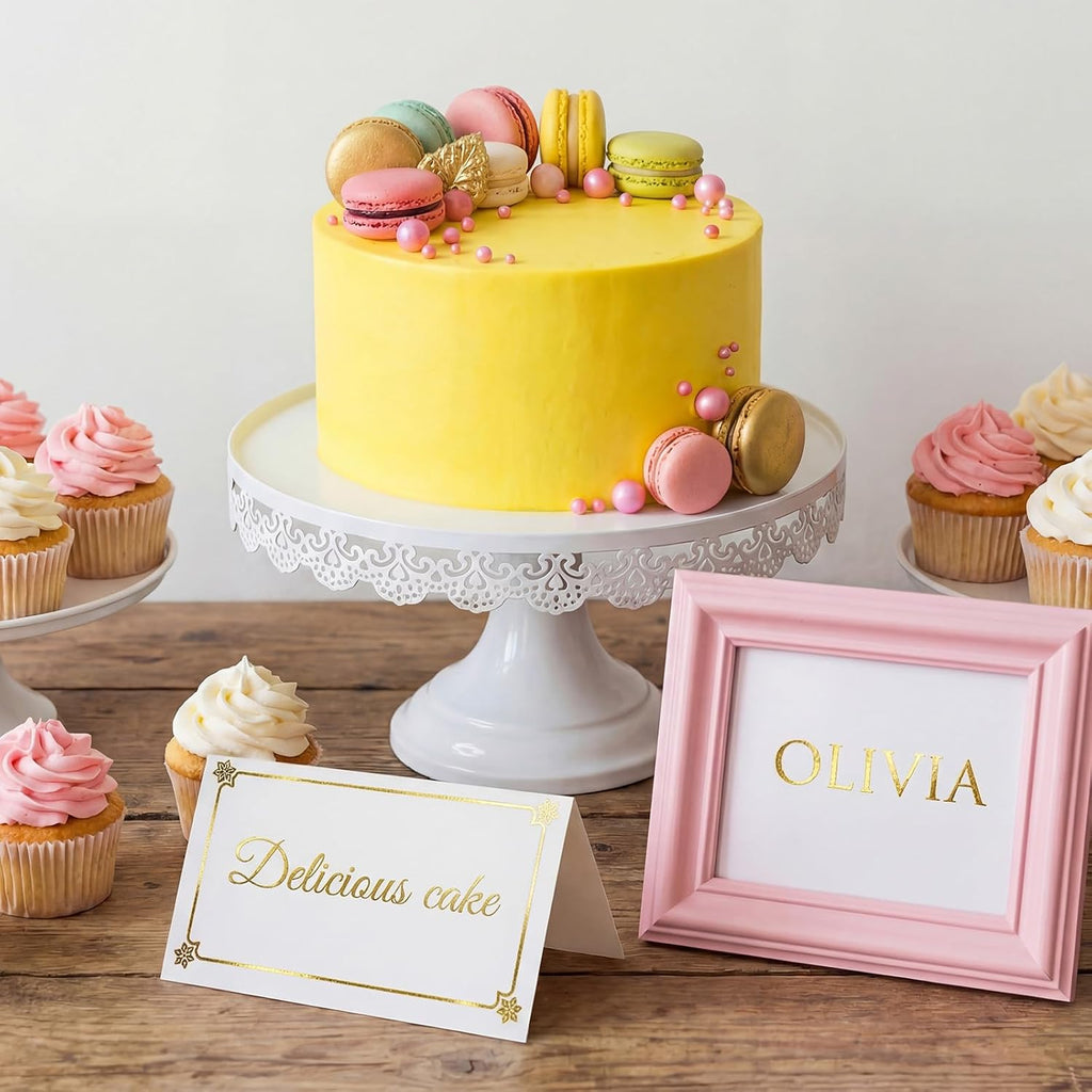 Premium Place Cards for table setting, name cards Used for Table Decoration, Seat Cards with Gold Foil Border&Corner Motifs, 2x3.5-Inch Tent Cards - Perfect for Weddings, Tables, Dinner Parties 50Pcs