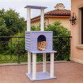 61in weatherproof large cat condo with scratch post, main product view