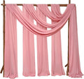 8 Panels Wedding Arch Draping Fabric 28" x 20Ft Wedding Arch Drapes Chiffon Fabric Drape Sheer Backdrop Curtain for Weddings Party Ceremony Birthday Arbor Drapery Reception Ceiling Décor(Dusty Rose)