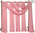 4 Panels Wedding Arch Draping Fabric 28" x 20ft Wedding Arch Drapes Chiffon Fabric Drape Sheer Backdrop Curtain for Weddings Party Ceremony Birthday Arbor Drapery Reception Ceiling Decor(Dusty Rose)