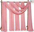 6 Panels Dusty Rose Wedding Arch Drapery 28" x 20Ft Outdoor Curtain Drapes Fabric Chiffon Fabric Drape Backdrop Curtain for Wedding Party Swag Ceremony Birthday Arbor Drapery Reception Ceiling Décor