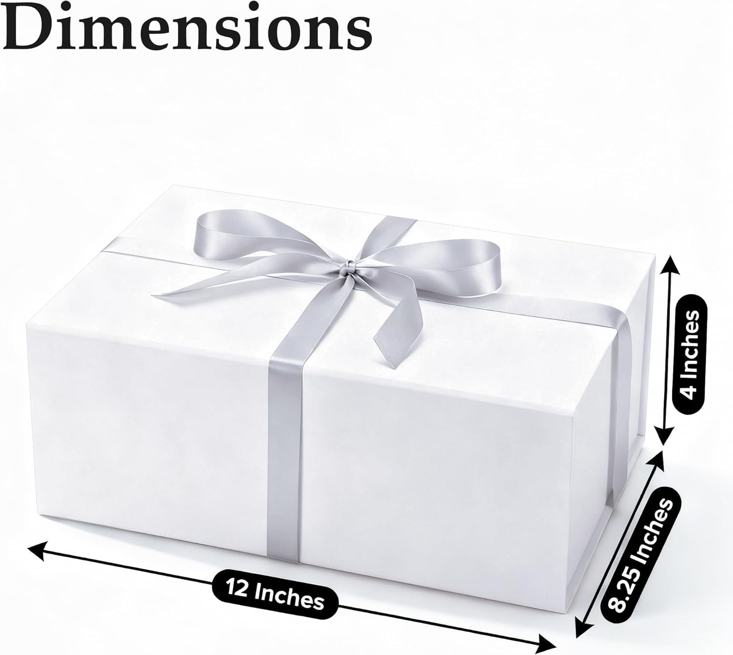 KIAMITH 3 Pack White Magnetic Gift Boxes, 12x8.25x4 Inches Large Luxury Gift Box with Lids, Collapsible Gift Box for Present, Bridesmaid Proposal, Weddings, Birthdays, Groomsmen Boxes, and Graduation