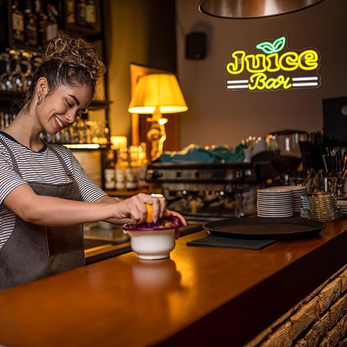 LooKLight Juice Bar Neon Sign,Bar Signs,Neon Sign for Room,Neon Light for Wall,Led Neon Signs,USB Connectivity Led Neon Signs for Bar Signs,Juice Shop,Party Home Decoration,Bedroom Decor