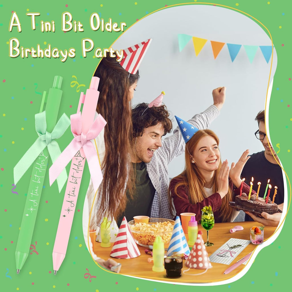 Sinload 30 Sets A Tini Bit Older Party Favors Bulk Ballpoint Pens Bookmarks and Bow ties Martini Margarita 21st Birthday Cocktail Fiesta Bachelorette Party Gifts for Guests
