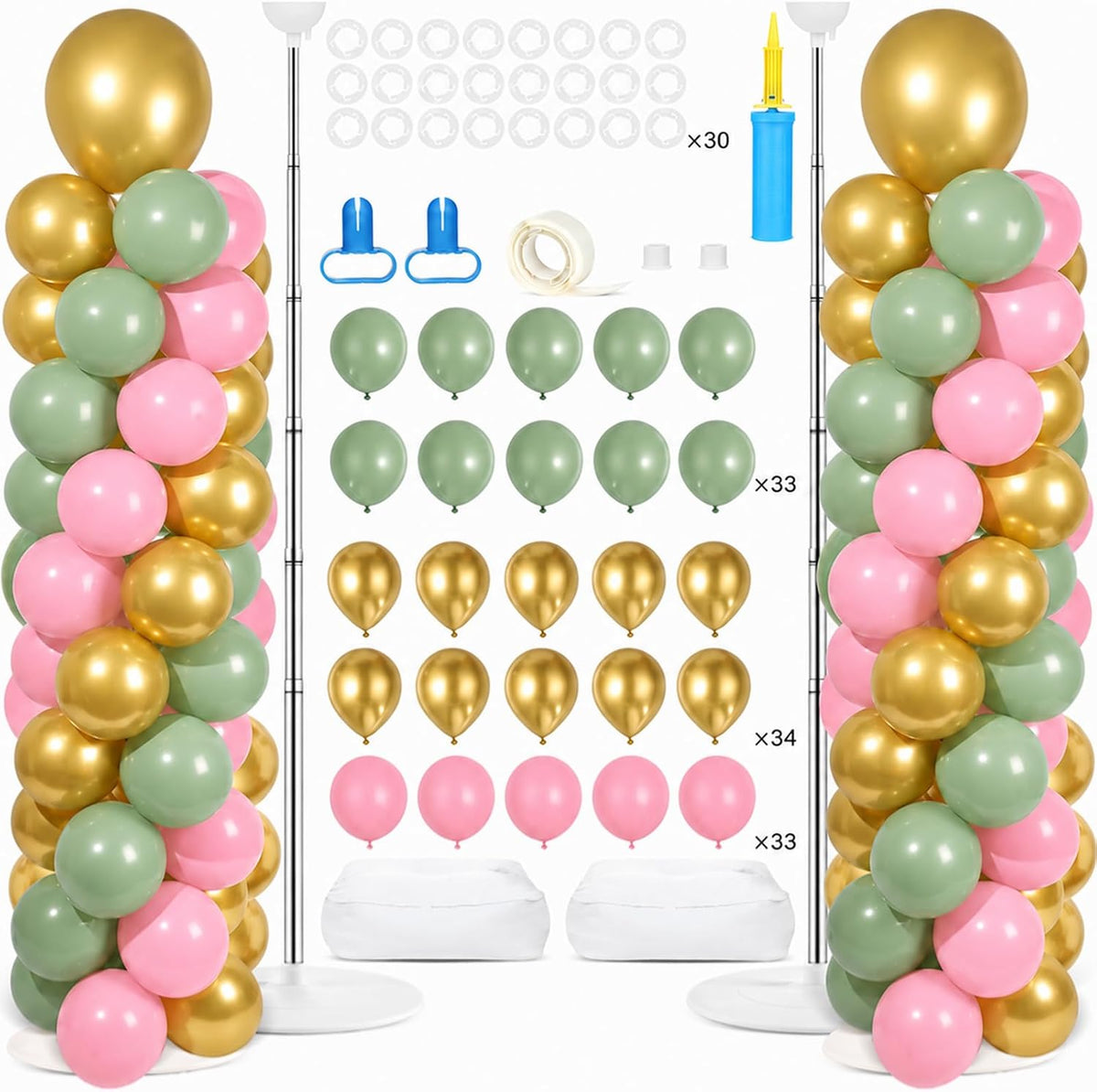 2 sets adjustable balloon column stand kit with, main product view
